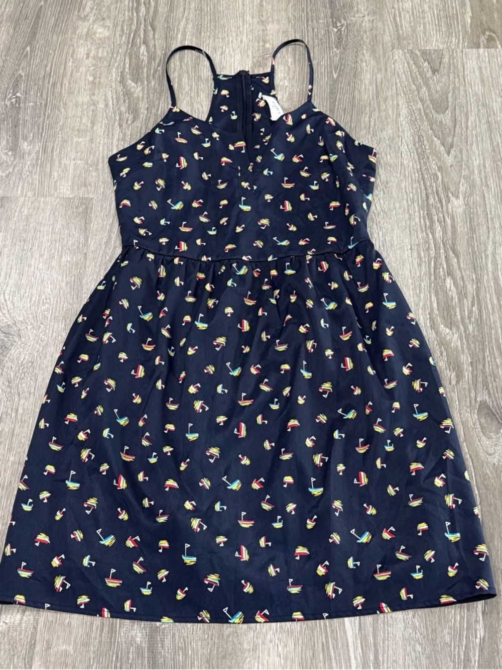 Women’s Everly Navy Sailboat Print Sundress Size small